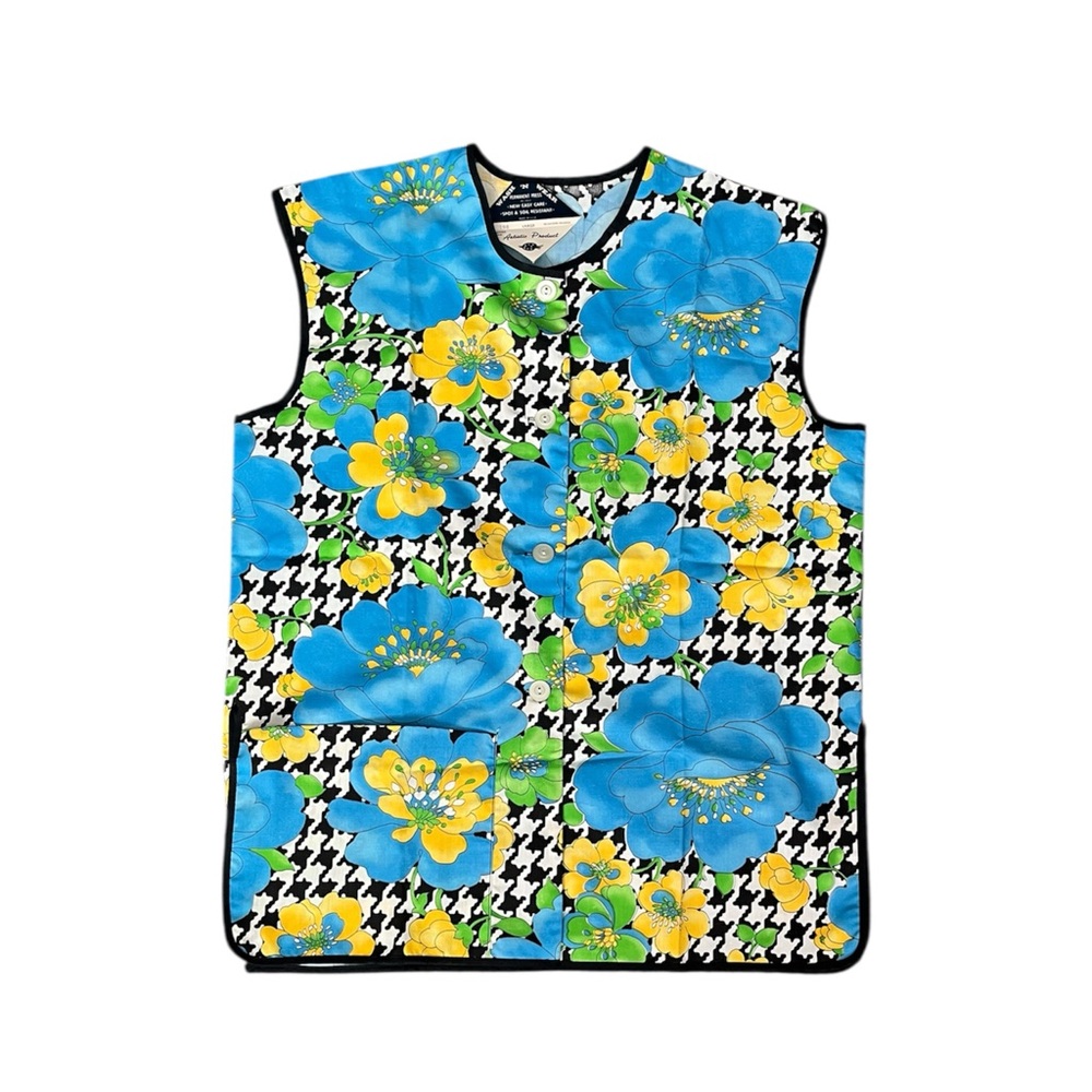 Deadstock 1970’s Floral and houndstooth vest